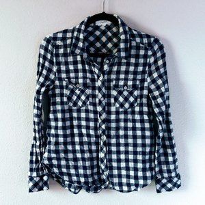 Blue & White Checkered Flannel